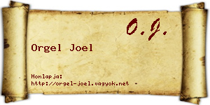 Orgel Joel névjegykártya